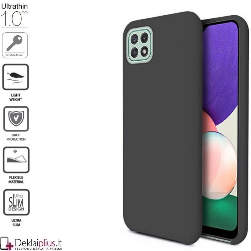 Silikoninis 1mm. storio dėklas - juodas (telefonui Samsung A22 5G) Silikoninis 1mm. storio dėklas - juodas (telefonui Samsung A22 5G)